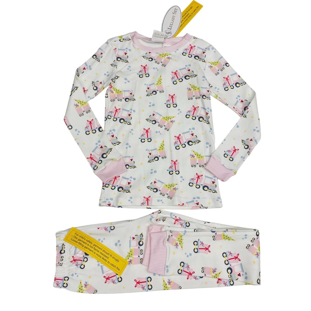 NWT Lullaby Set Size 4T All Aboard PJs in Pink Gingham